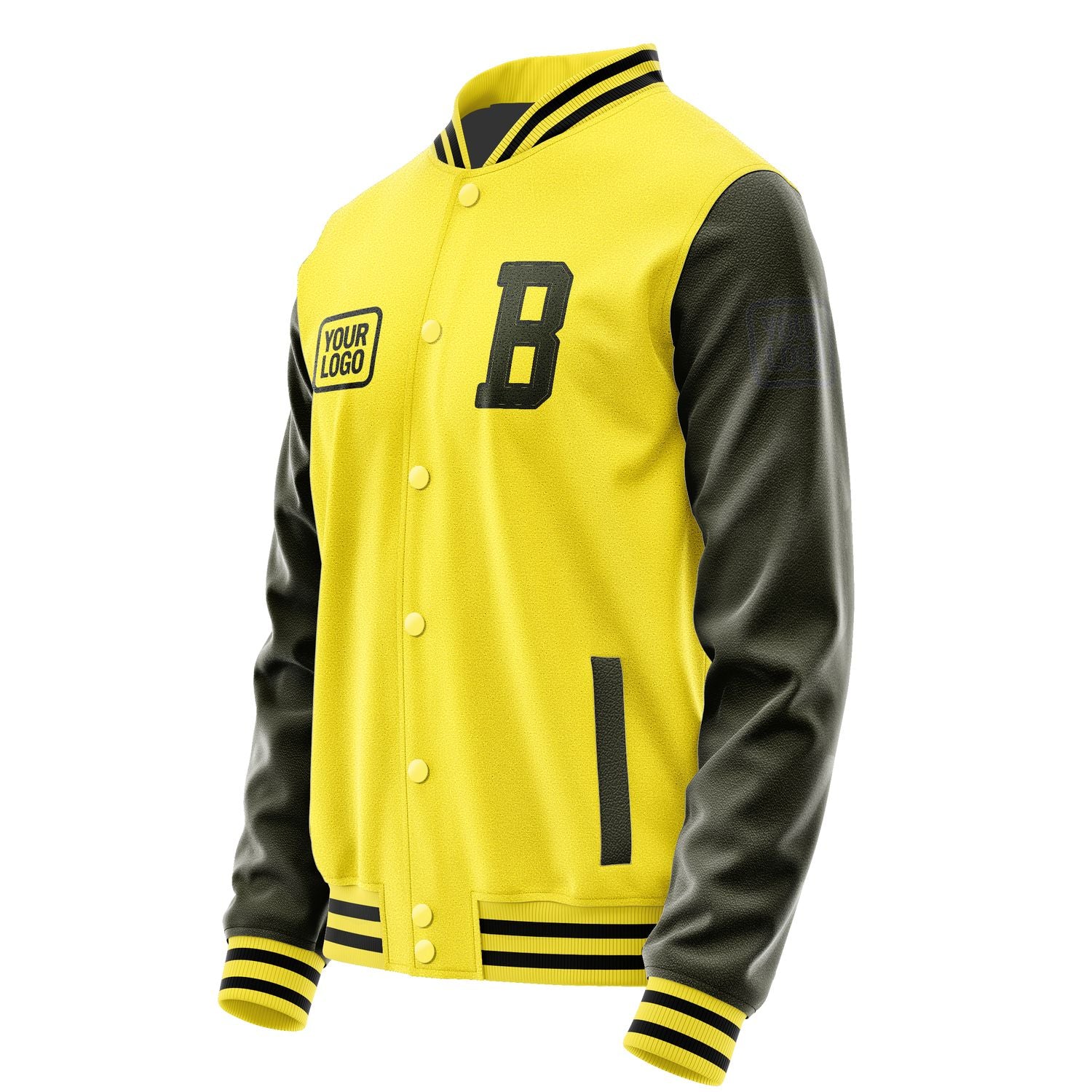 Maßgeschneidertes Blassgelb Dunkles Oliv Jacke JA262602261717020217