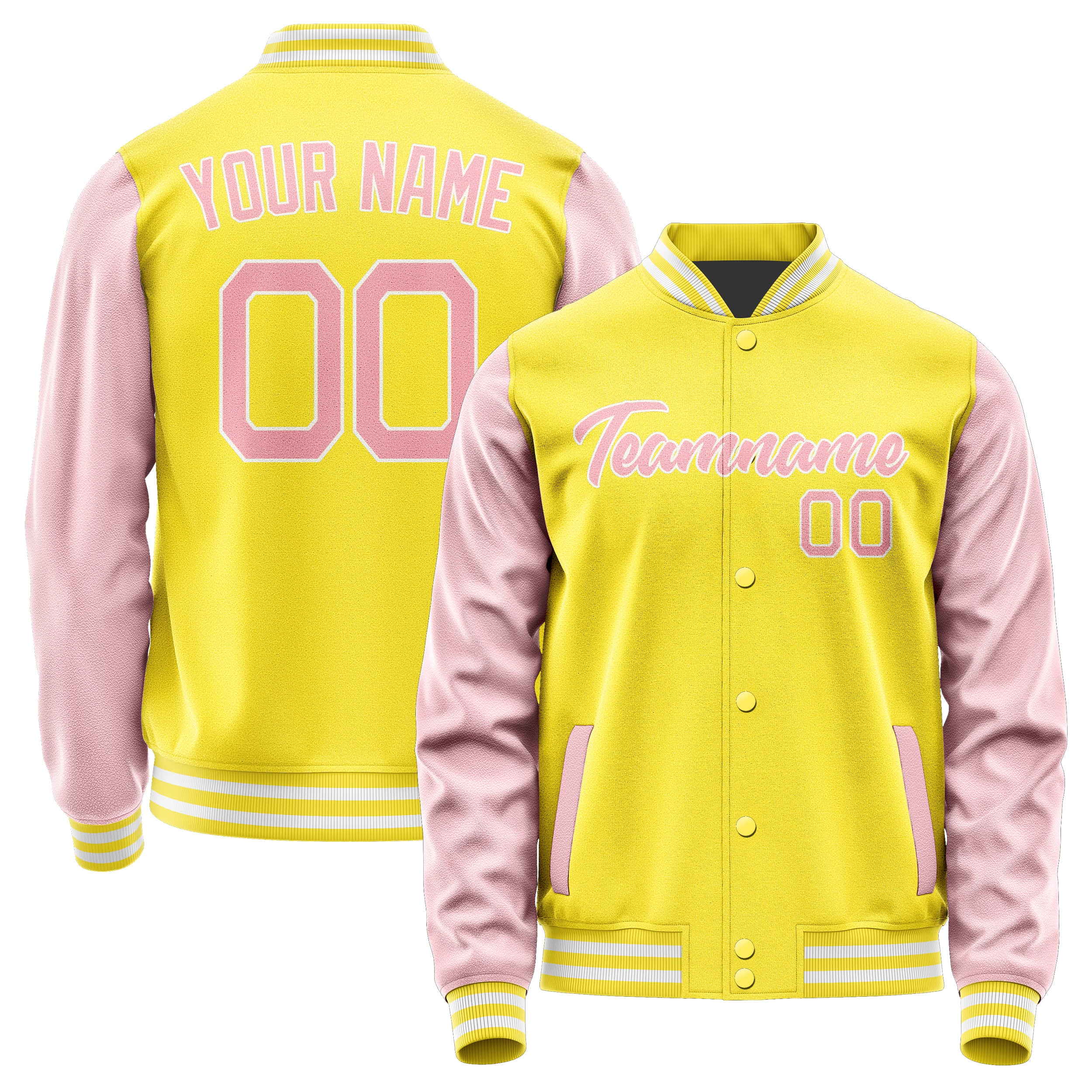 Maßgeschneidertes Blassgelb Rosa Jacke JA2626212618B21821