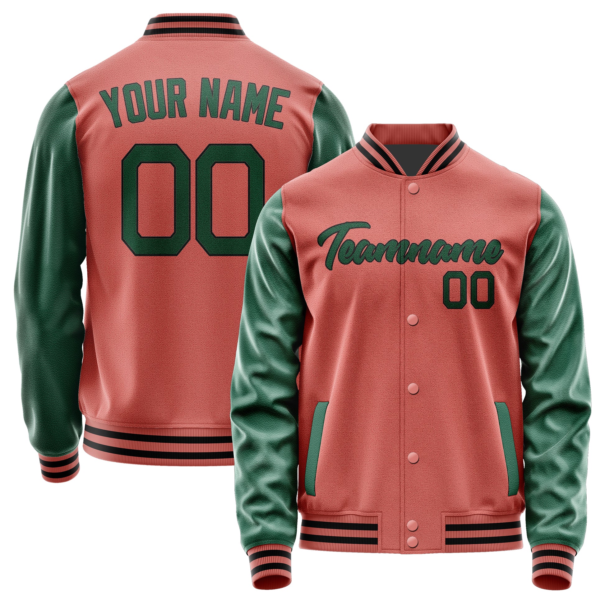 Maßgeschneidertes Kupferrose Moosgrün Jacke JA2929052917B21705