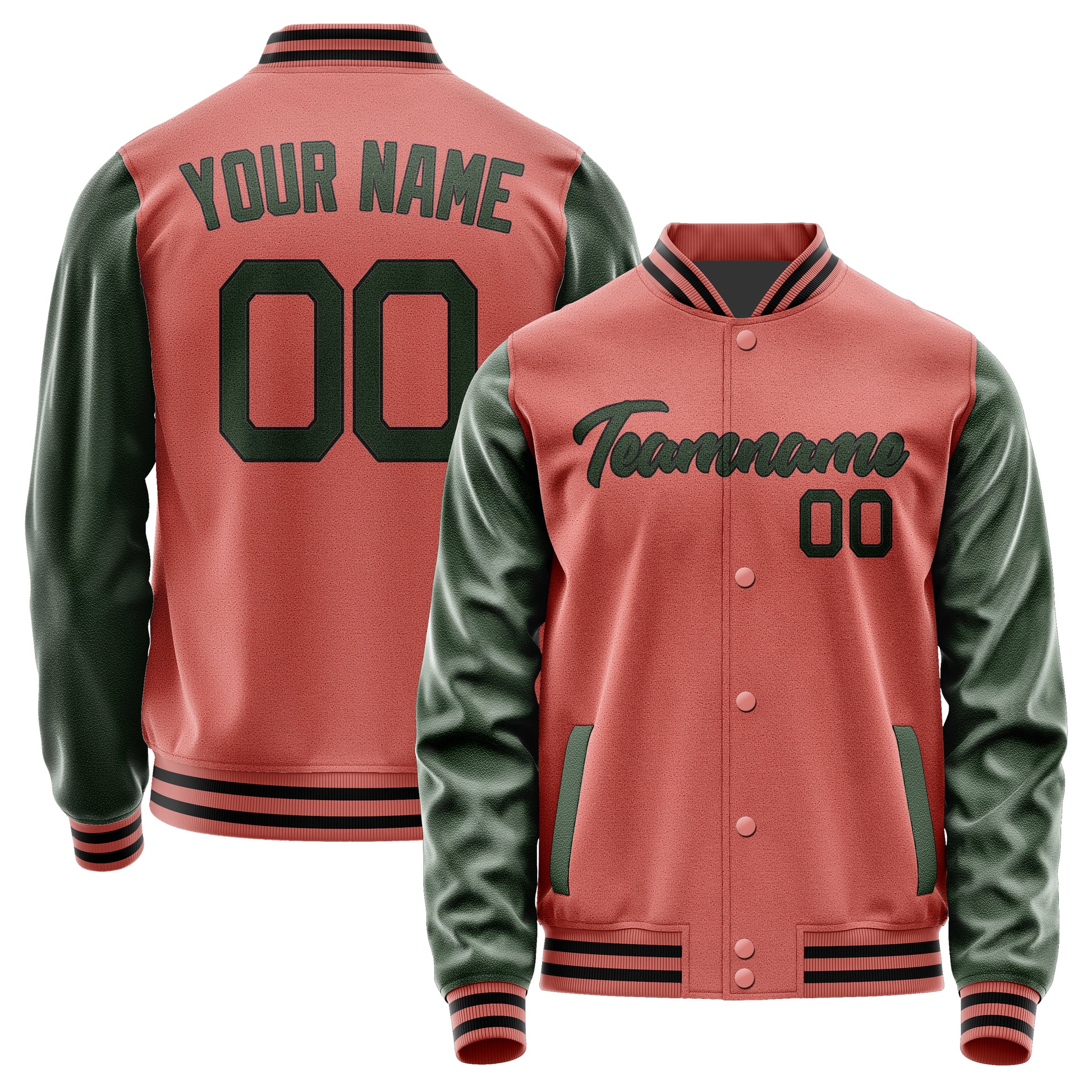 Maßgeschneidertes Kupferrose Tannengrün Jacke JA2929062917B21706