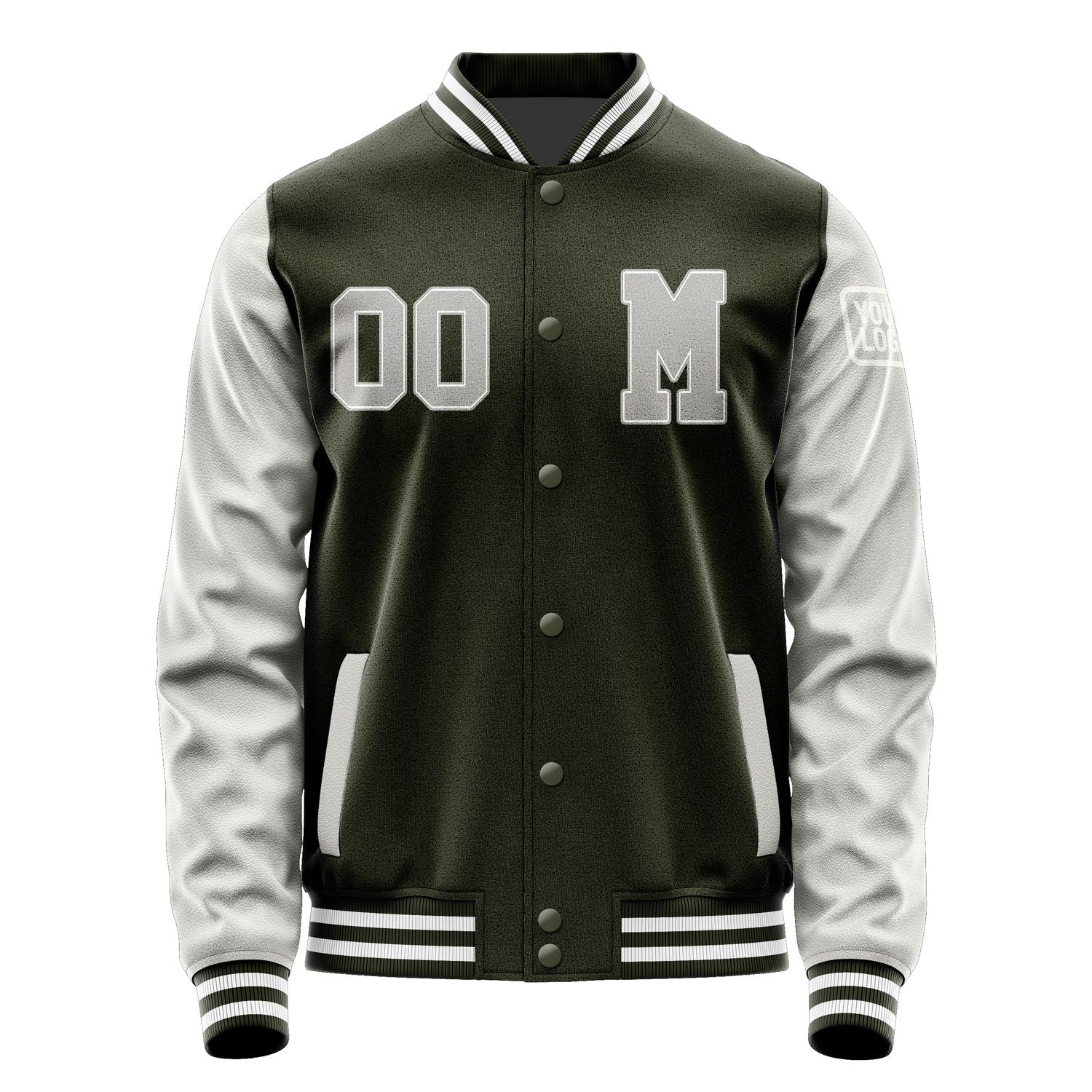 Maßgeschneidertes Dunkles Oliv Grau Jacke JB0202040218041818