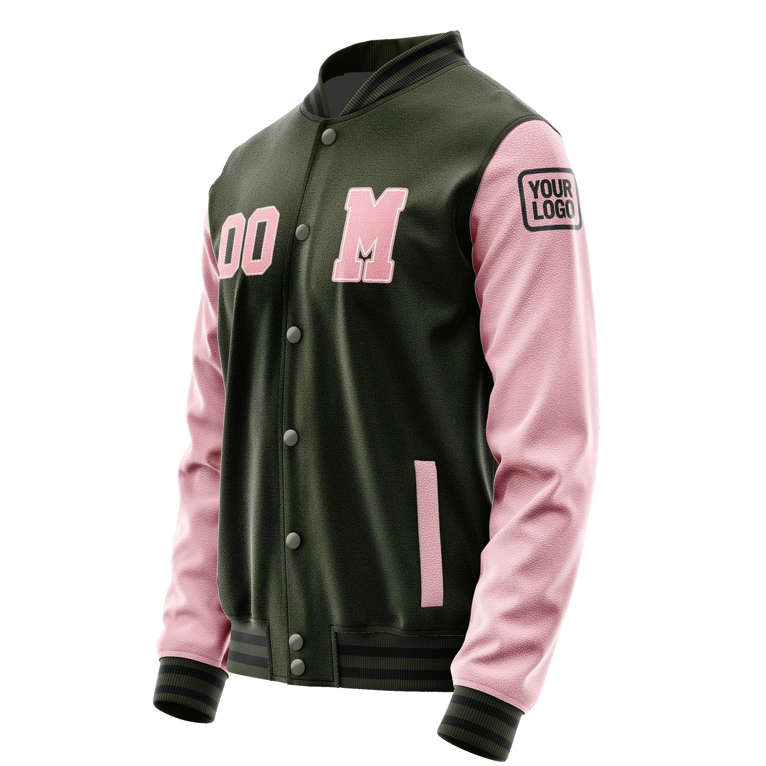 Maßgeschneidertes Dunkles Oliv Rosa Jacke JB0202210217211817