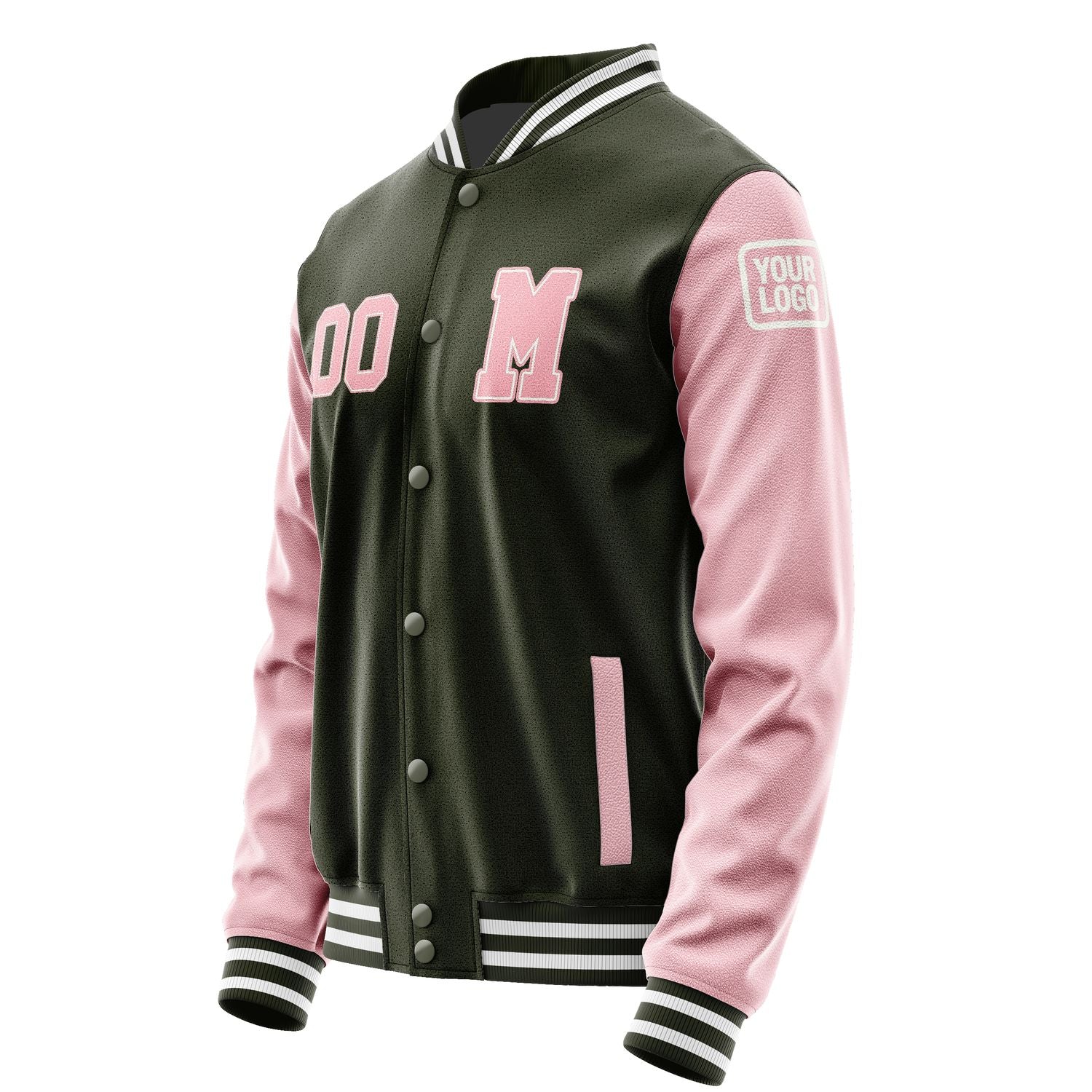 Maßgeschneidertes Dunkles Oliv Rosa Jacke JB0202210218211818