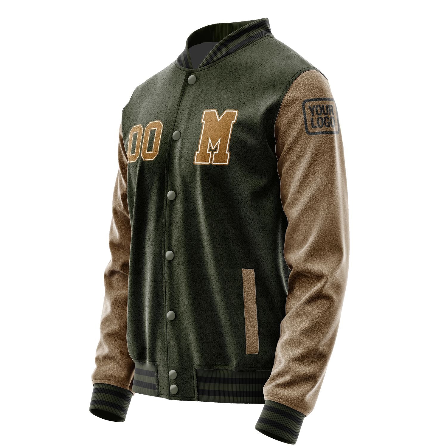 Maßgeschneidertes Dunkles Oliv Khaki Jacke JB0202220217221817