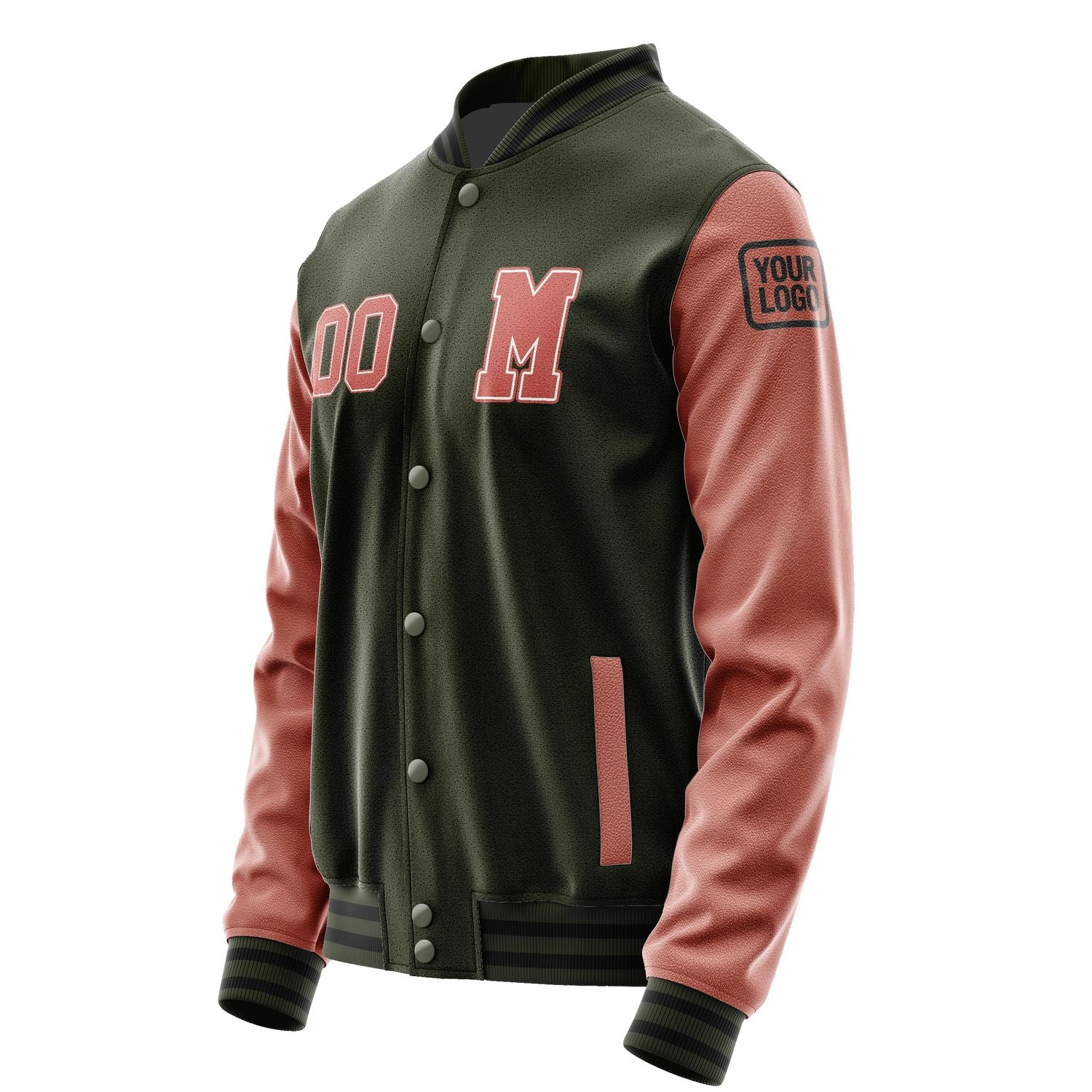 Maßgeschneidertes Dunkles Oliv Kupferrose Jacke JB0202290217291817