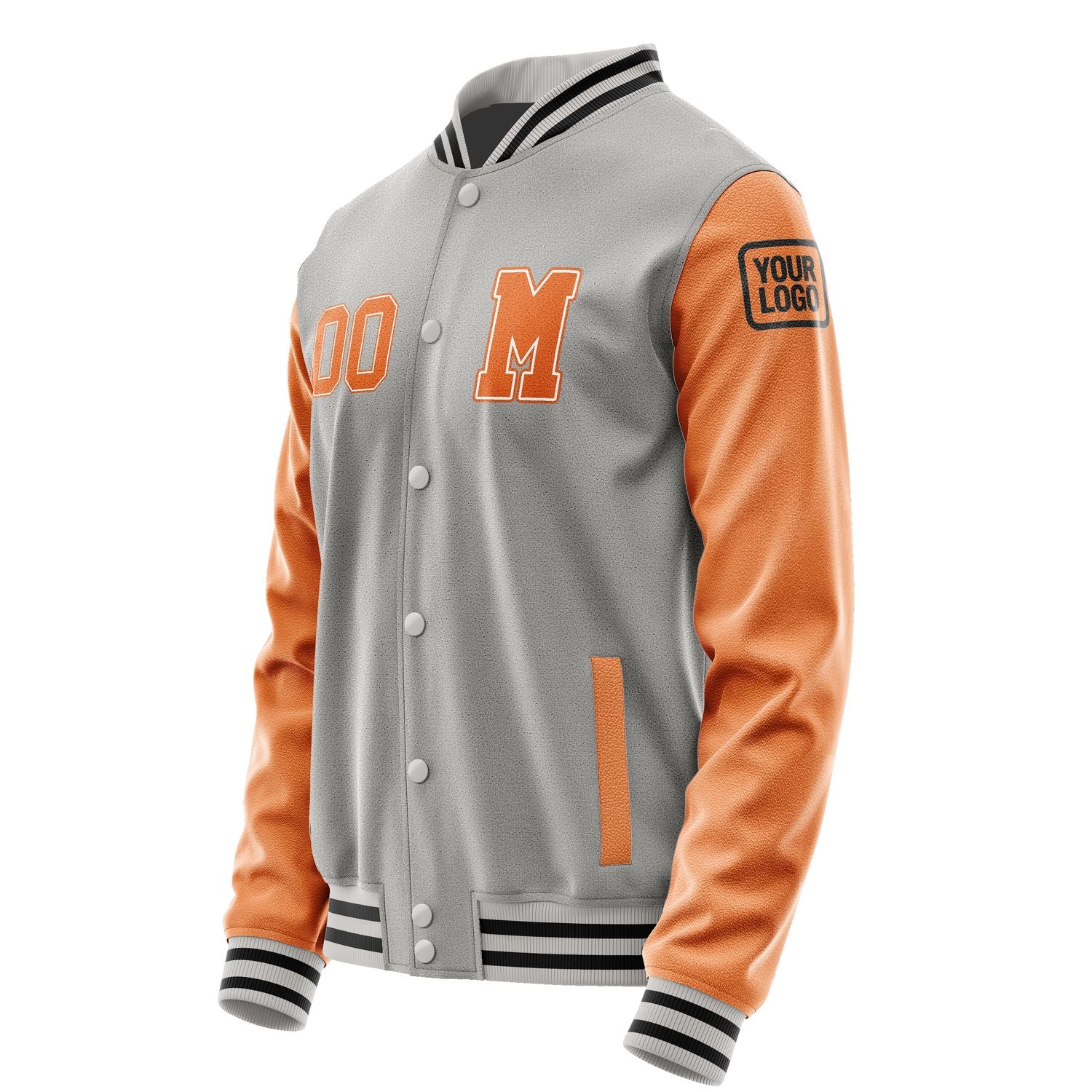 Maßgeschneidertes Grau Orange Jacke JB0404280417281817