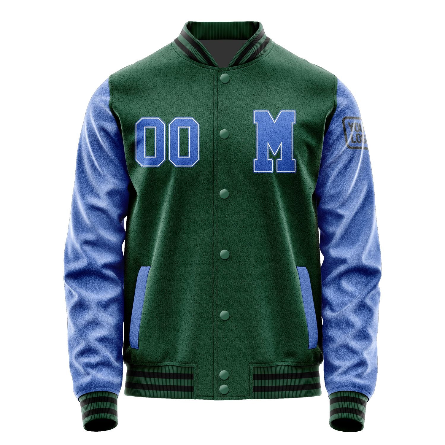 Maßgeschneidertes Moosgrün Himmelblau Jacke JB0505090517091817