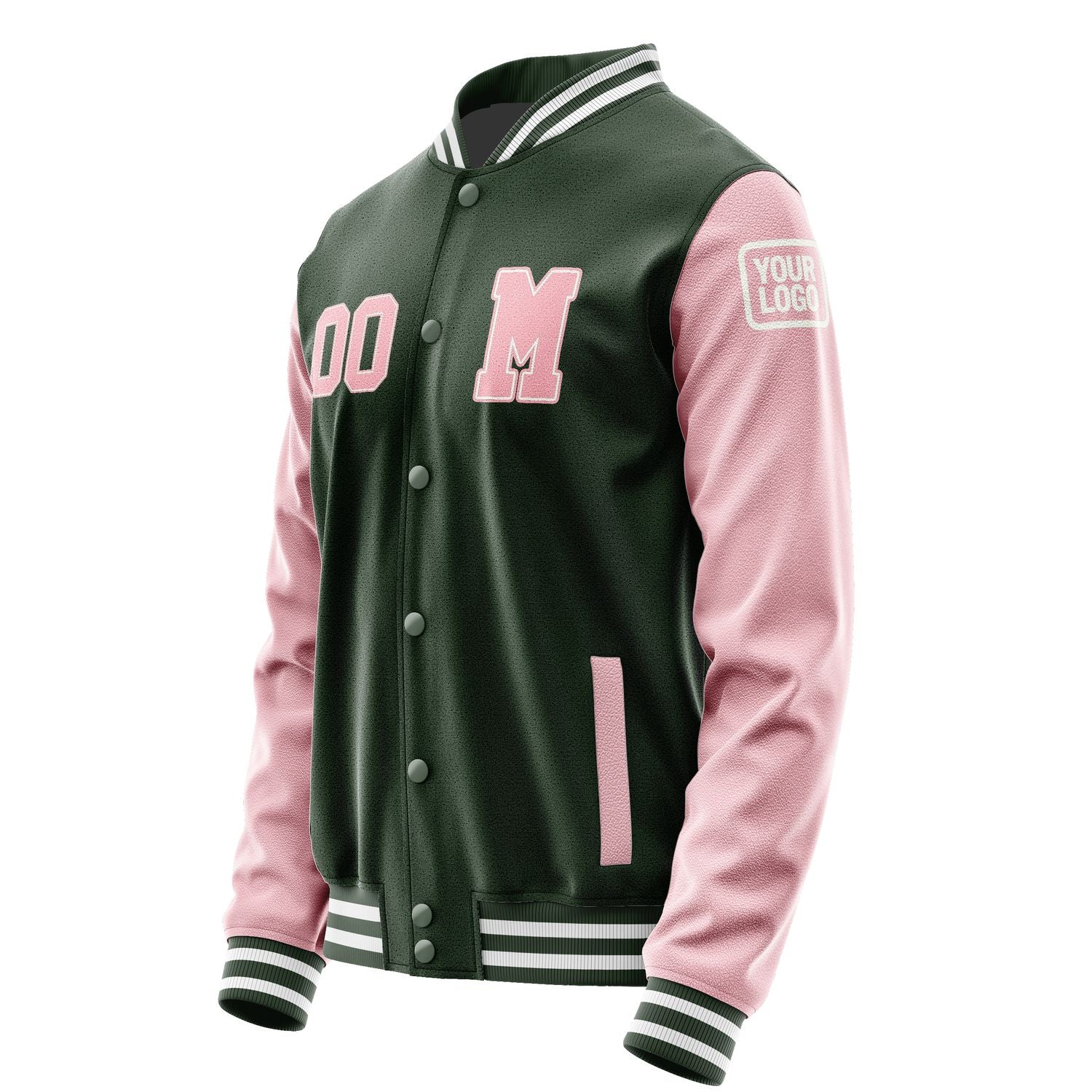 Maßgeschneidertes Tannengrün Rosa Jacke JB0606210618211818