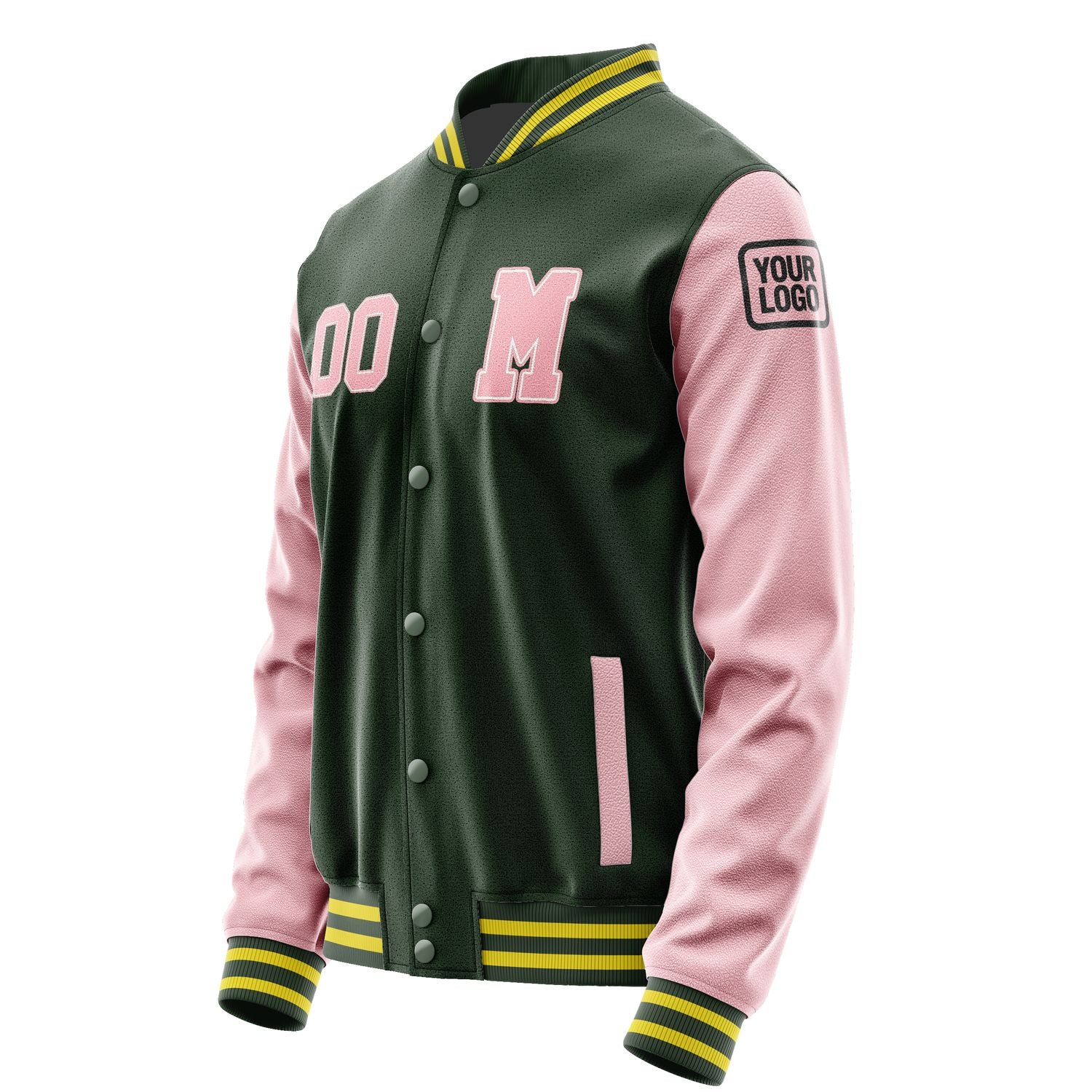 Maßgeschneidertes Tannengrün Rosa Jacke JB0606210626211817