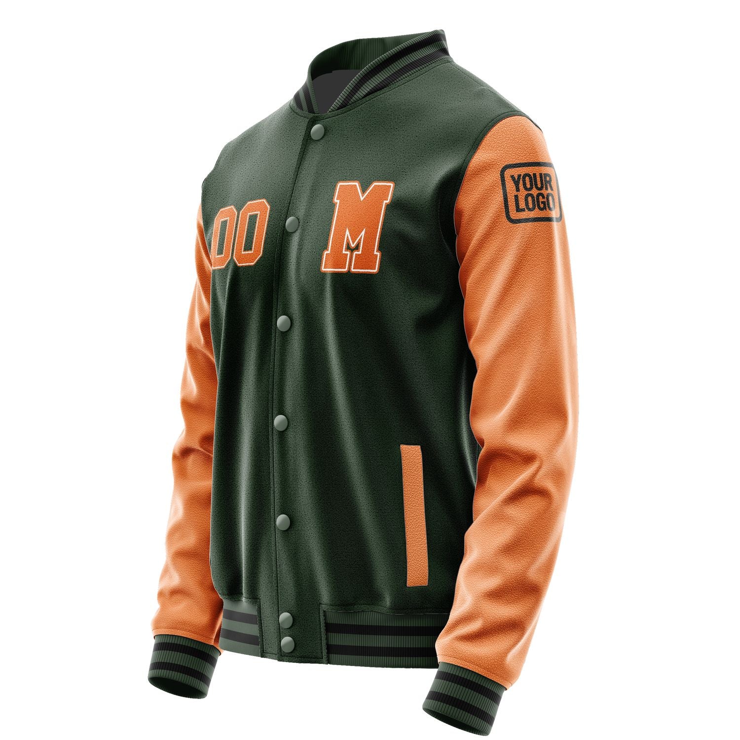 Maßgeschneidertes Tannengrün Orange Jacke JB0606280617281817