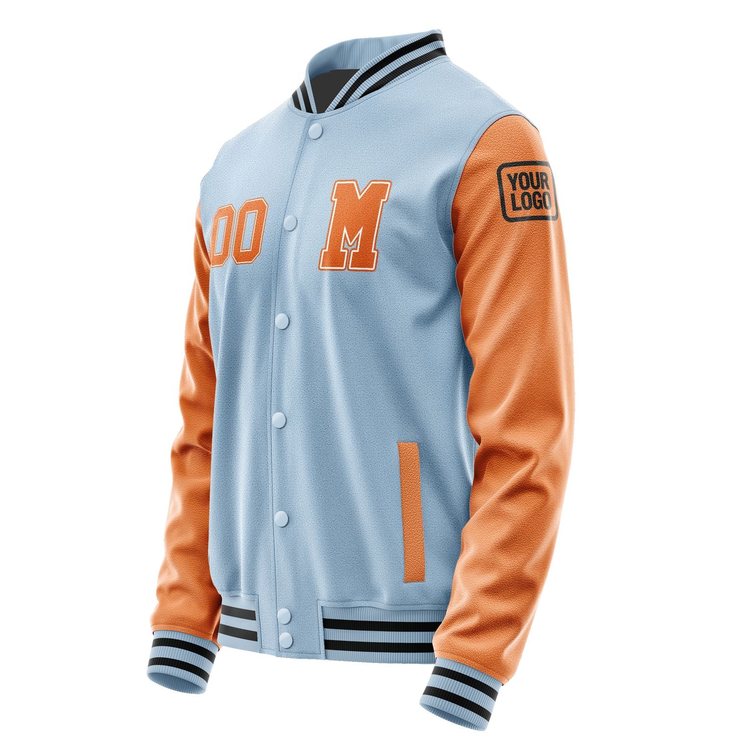 Maßgeschneidertes Hellblau Orange Jacke JB0808280817281817