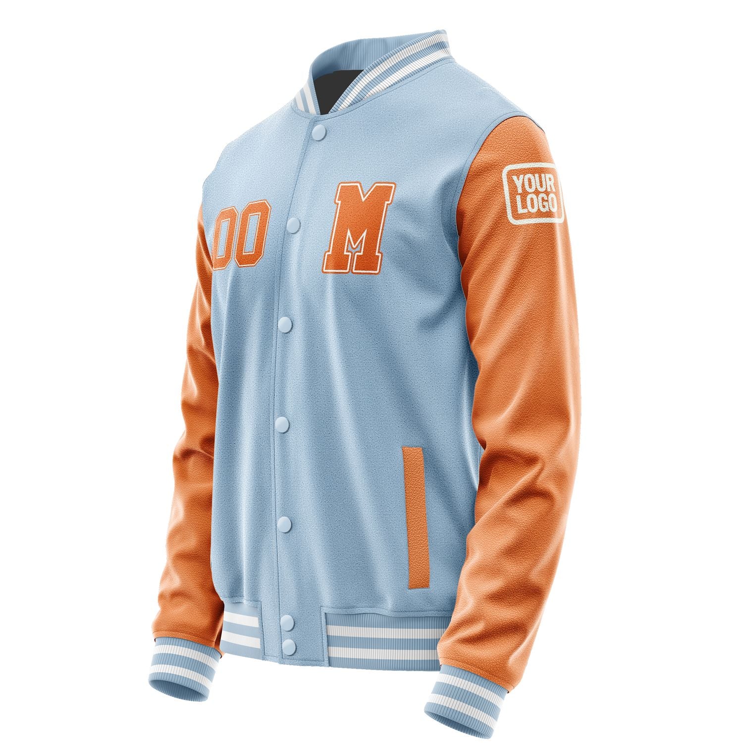 Maßgeschneidertes Hellblau Orange Jacke JB0808280818281818