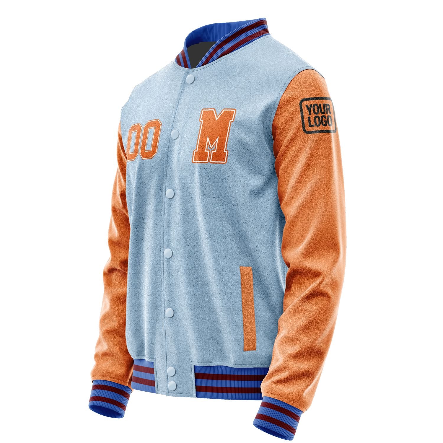 Maßgeschneidertes Hellblau Orange Jacke JB0808280915281817