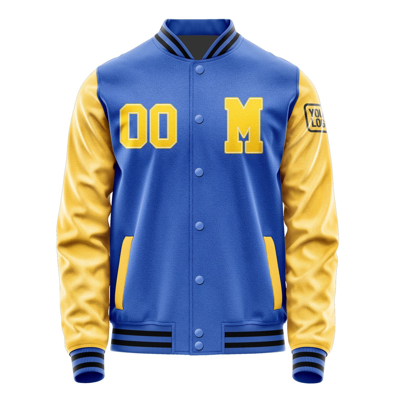 Maßgeschneidertes Himmelblau Gold Jacke JB0909300917301817