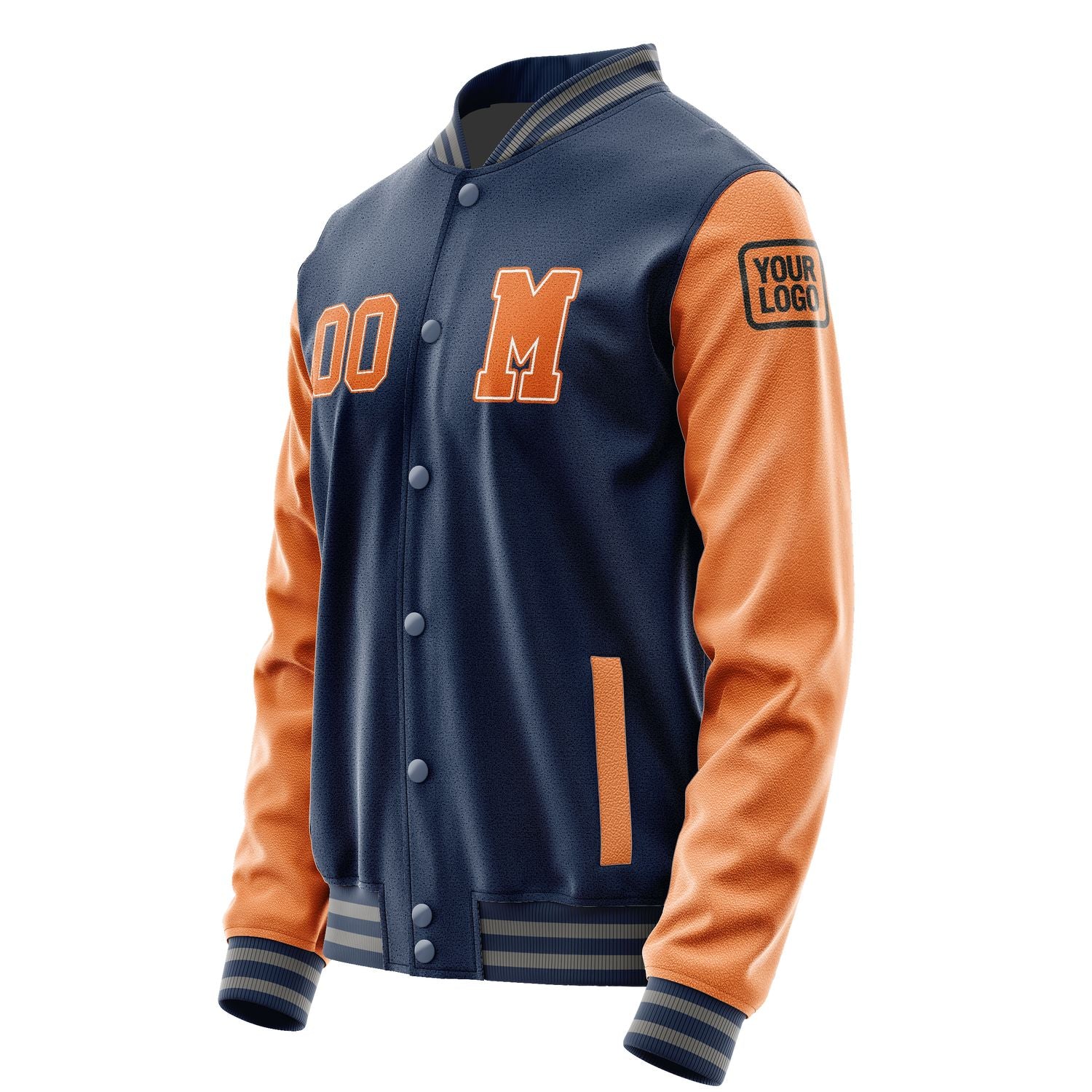 Maßgeschneidertes Marineblau Orange Jacke JB1010281004281817