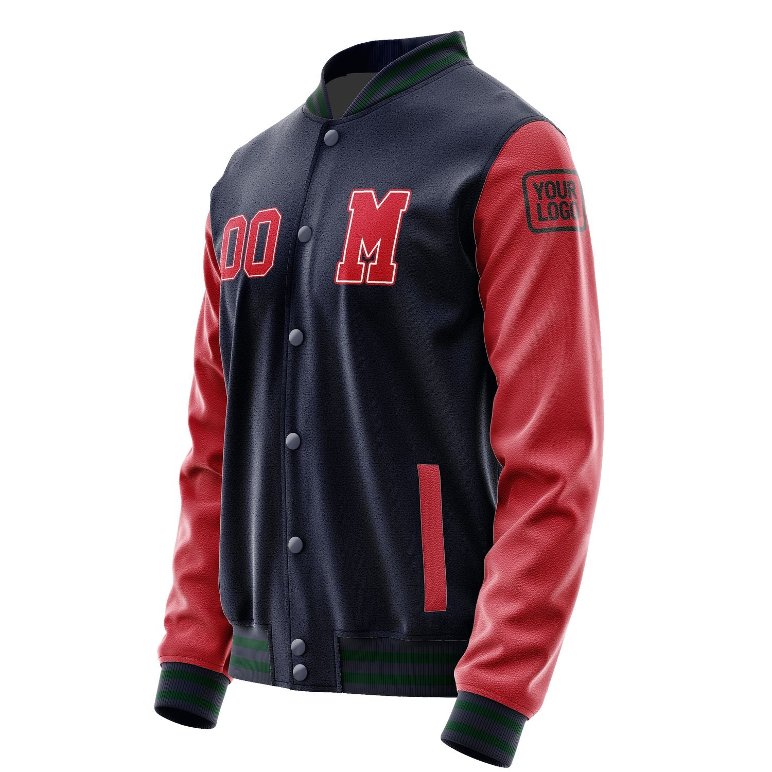 Maßgeschneidertes Stahlblau Rot Jacke JB1111141105141817