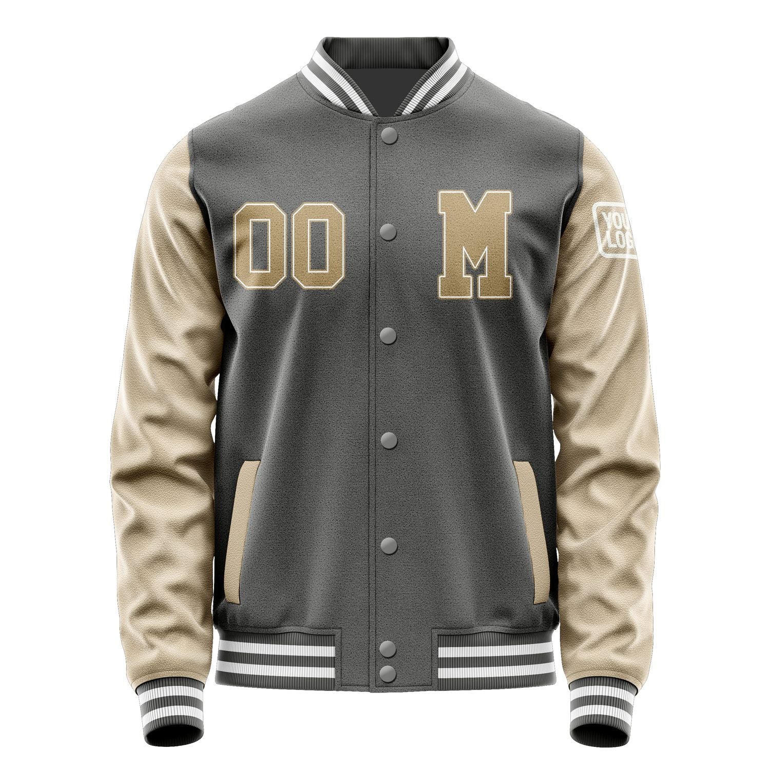 Maßgeschneidertes Dunkelgrau Hellkhaki Jacke JB2020252018251818