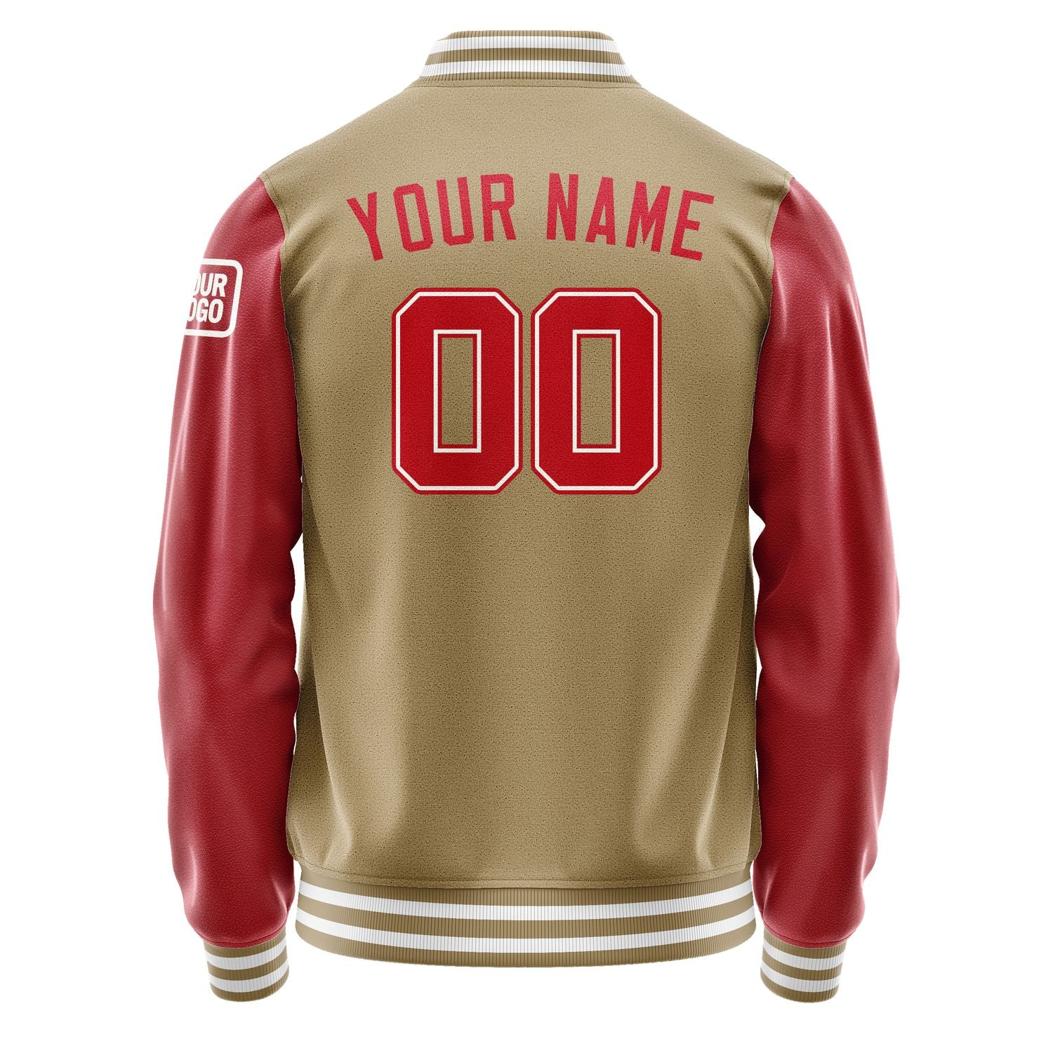 Maßgeschneidertes Hellkhaki Rot Jacke JB2525142518141818