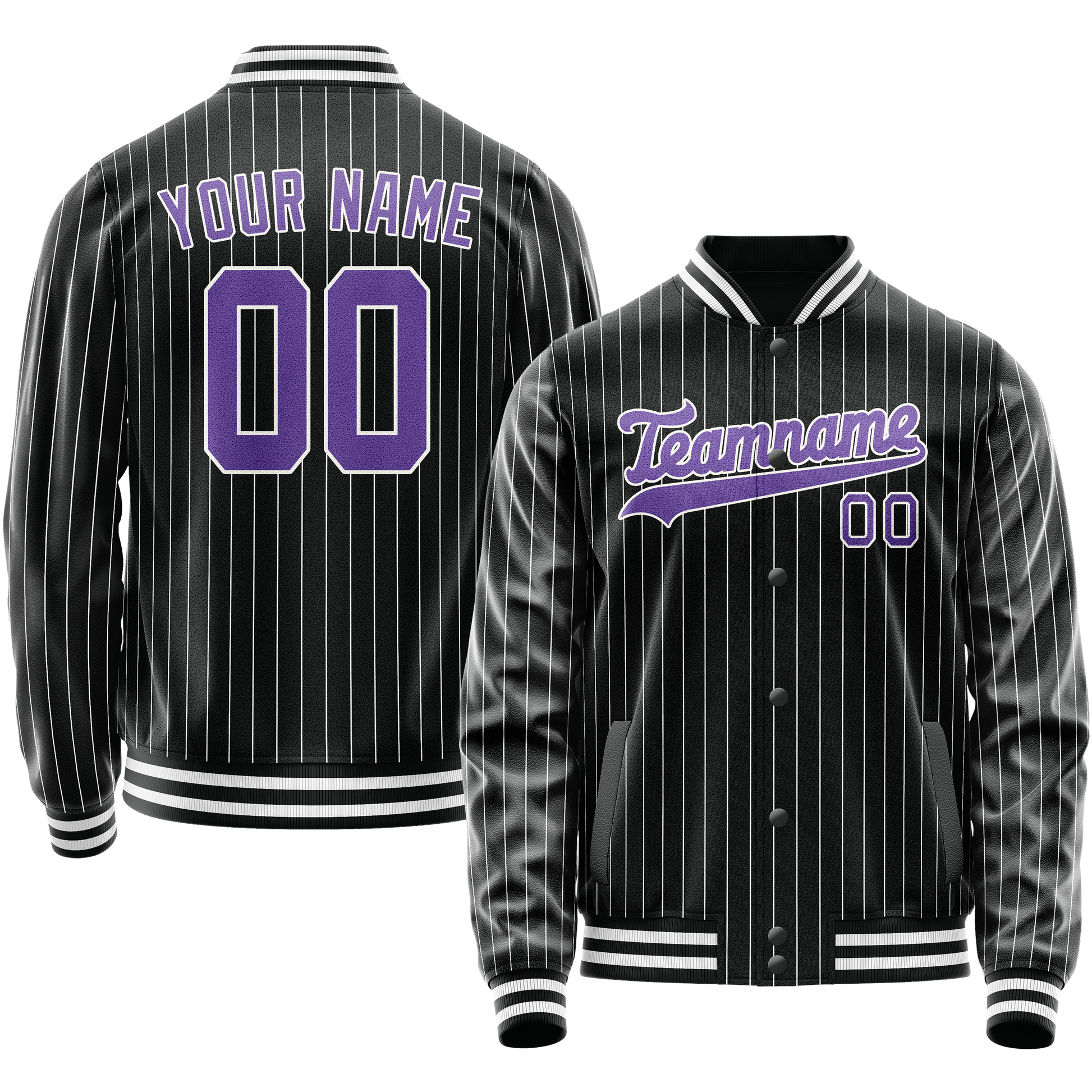 Maßgeschneidertes Schwarz Lila Jacke JA02240617HF049