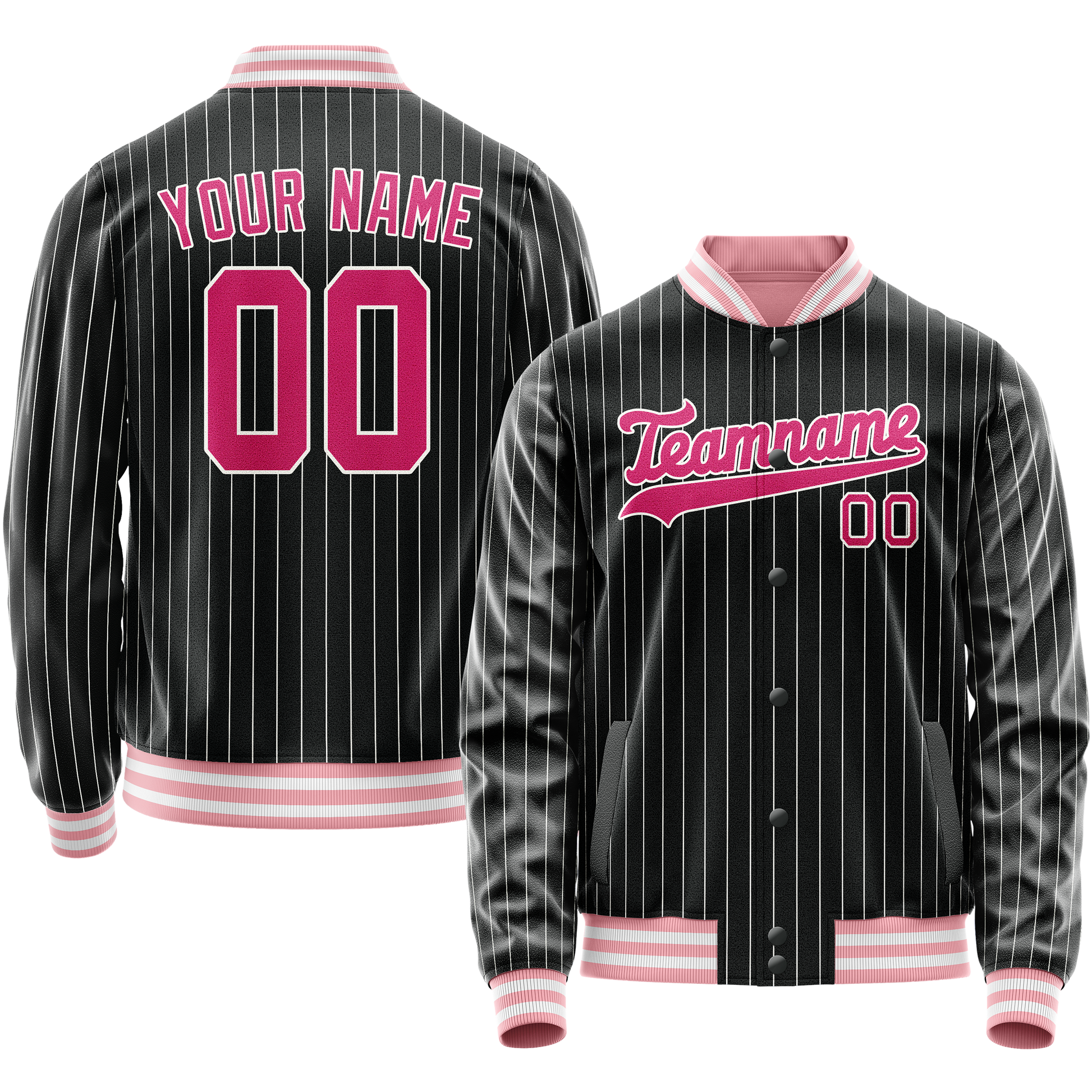 Maßgeschneidertes Schwarz Rosa Jacke JA02240617HF039